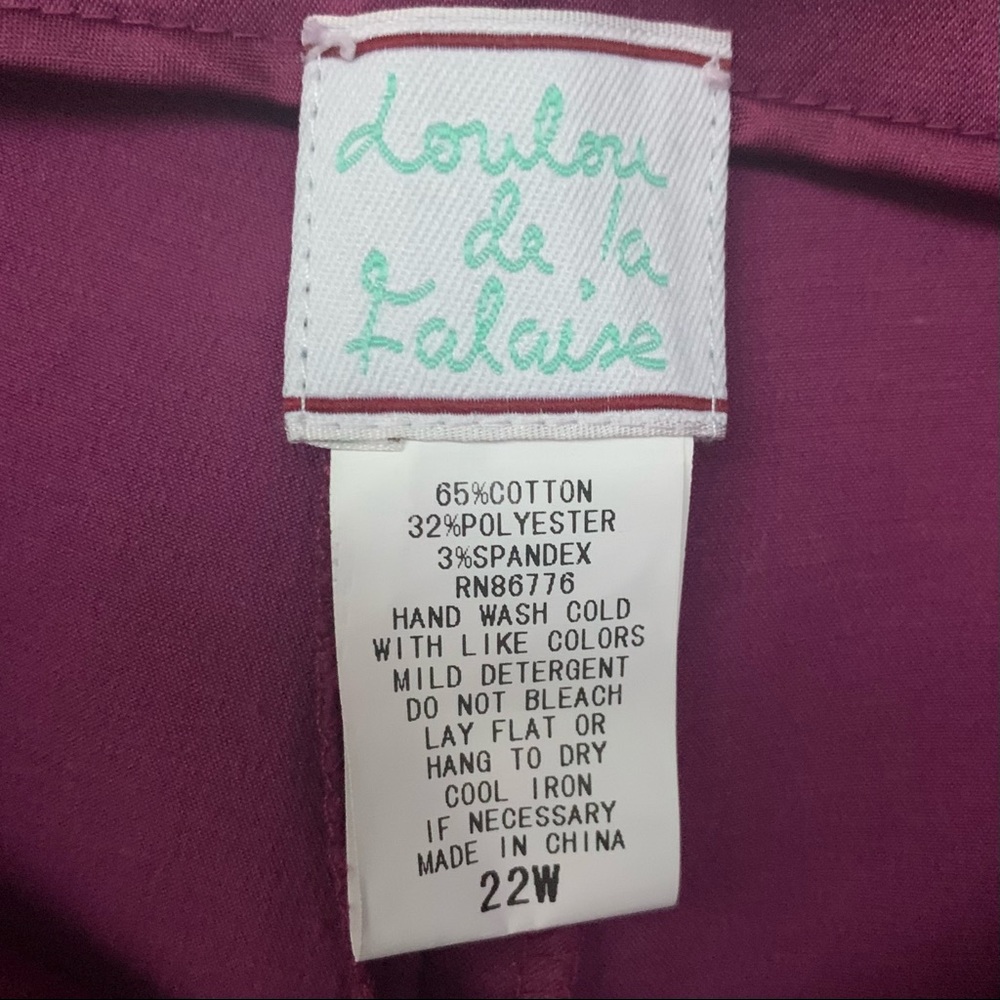 •LOULOU DE LA FALAISE• Flat Front Satin Dress Pants - Size 22W - Picture 2 of 5